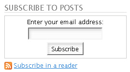 Subscribe to Feed by email or reader