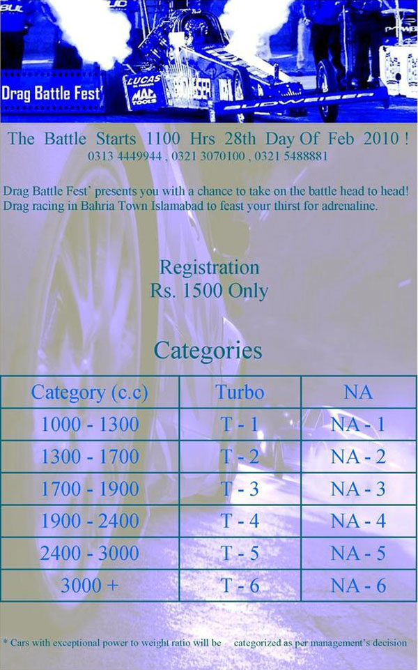 Bahria town drag battle fest 2010 Categories Bahria town drag battle fest 2010 Categories