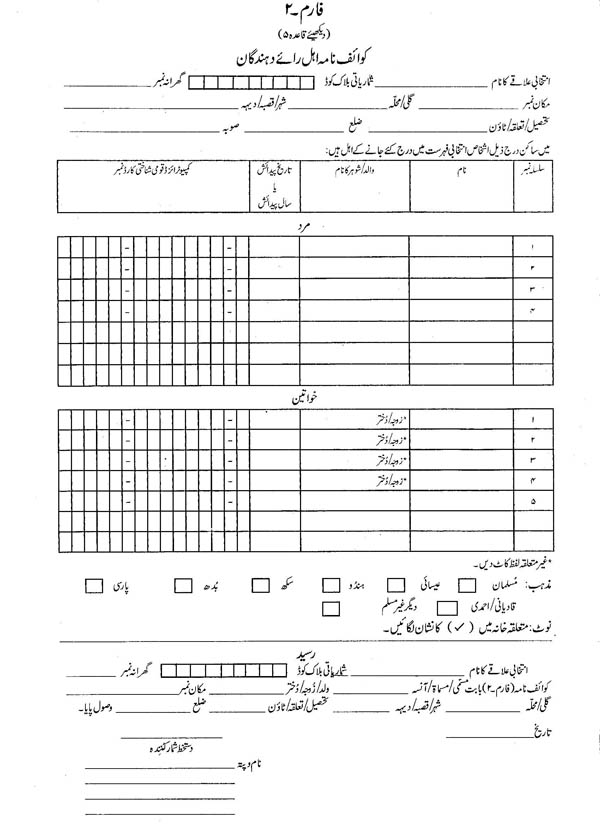 Vote registration form page 1