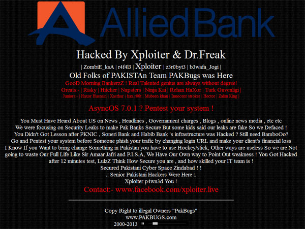 allied bank of pakistan website hacked screen shot