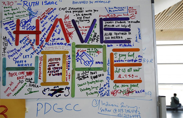 Graffiti for people on flight MH370