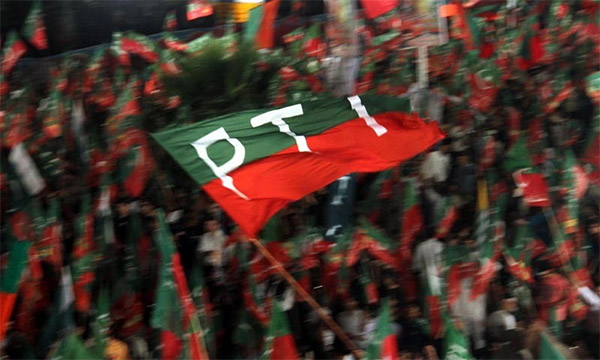 PTI Flag as it prepares for Azadi March