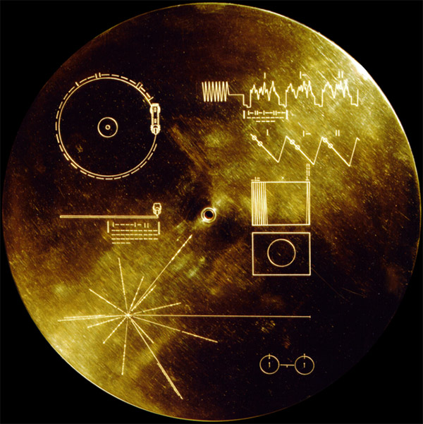 Golden Record From Voyager 1 Carrying Sounds and Messages from Earth for Intelligent Life Forms