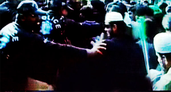 Police Pushing Around Visually Impaired People and Beating Them