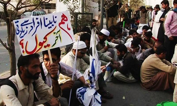Visually Impaired People Protesting for Their Rights Peacefully