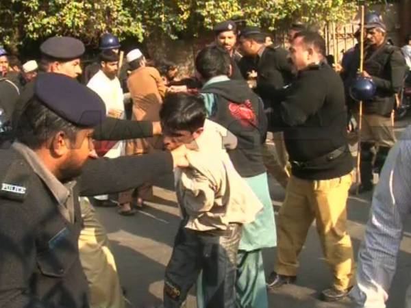 Punjab Police official is dragging a Special Person