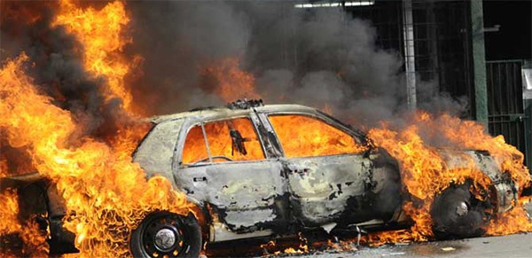 A Burning Car