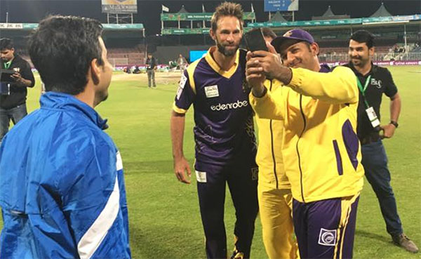 Players of Quetta Gladiators Celebrating Victory over Islamabad United By Taking Selfies