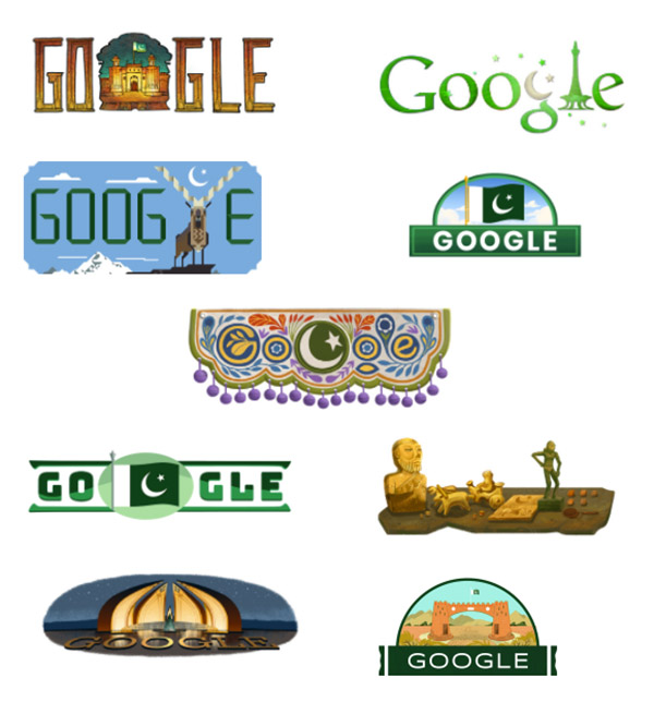 Google's Pakistan Independence Day Doodles from Recent Years