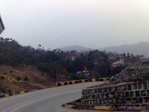 Hill and road turn