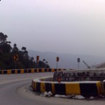 Hill road Murree sharp turn