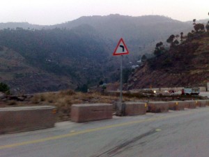 Hills and road in Murree