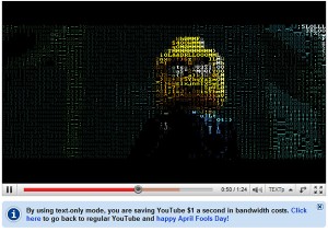 Youtube TEXTp video format launched on April Fool Day