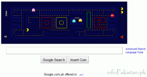 Pacman Game on Google home page