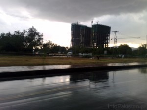 Good weather view of underconstruction centaurus towers